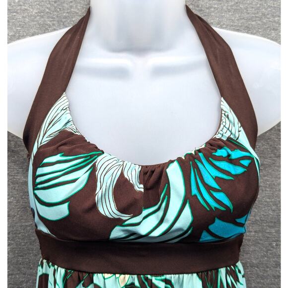 VINTAGE LA BELLE Dress - Blue/Brown, Strapless, Y2K, Ties, Mini, Size Small - Picture 2 of 5
